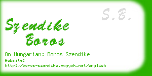 szendike boros business card